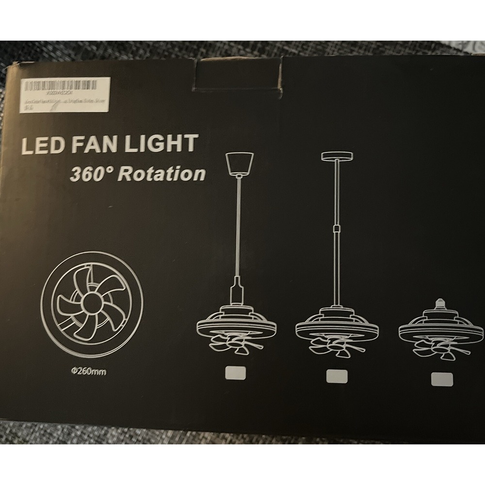 Ceiling Fan Light 360 Degree Rotate Dimmable E27 Adjustable LED Lamp 5 Blade 48✿